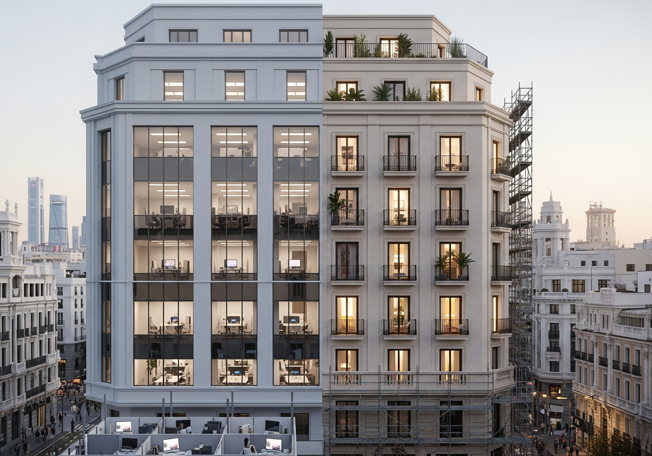 Reconversión de oficinas a viviendas en Madrid